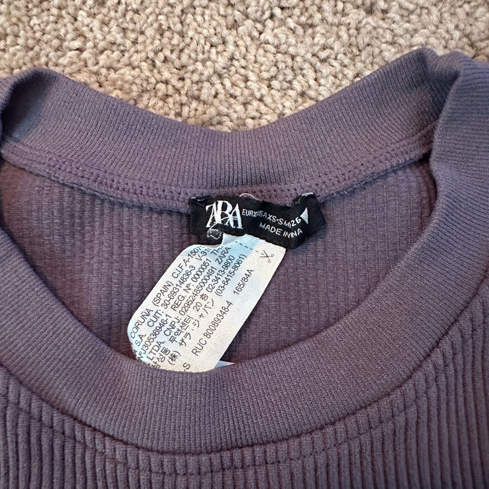 Zara Cropped Ribbed Tee - Picture 3 of 3